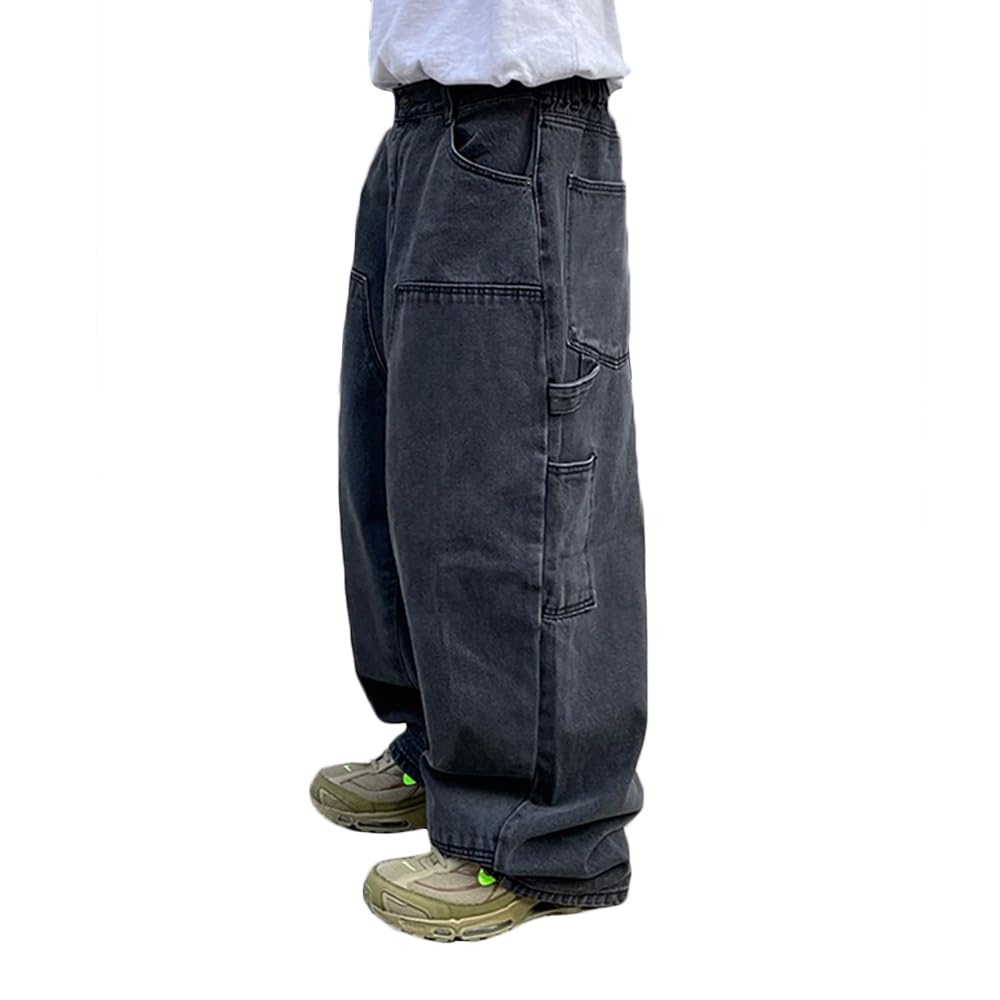 Nutriangee Men's Baggy Wide Leg Jeans Streetwear Y2K Hip Hop